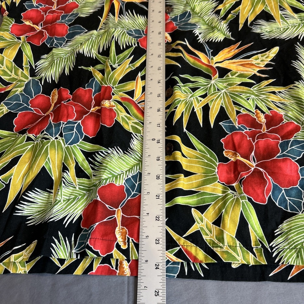 Hilo Hattie Hawaiian Shirt Mens Large Leaf Hibiscus Aloha Made In Hawaii - Picture 7 of 7